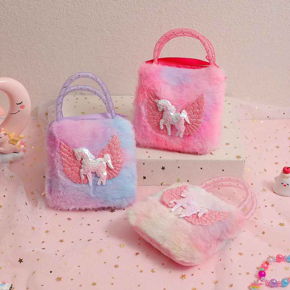 mini sacs à main licorne de dessin animé pour petites filles, petit sac de rangement pour enfants, portefeuille, cadeaux de fête d'anniversaire