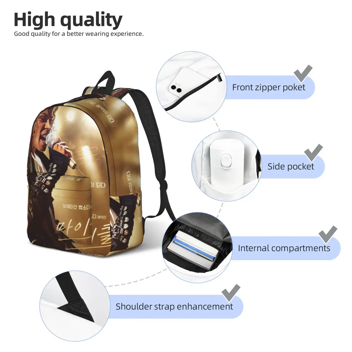 michael jacksons musical movie 2026 sac à dos pour hommes et femmes, sac à dos cool pour le lycée, le travail, sac à bandoulière pour ordinateur portable, sport