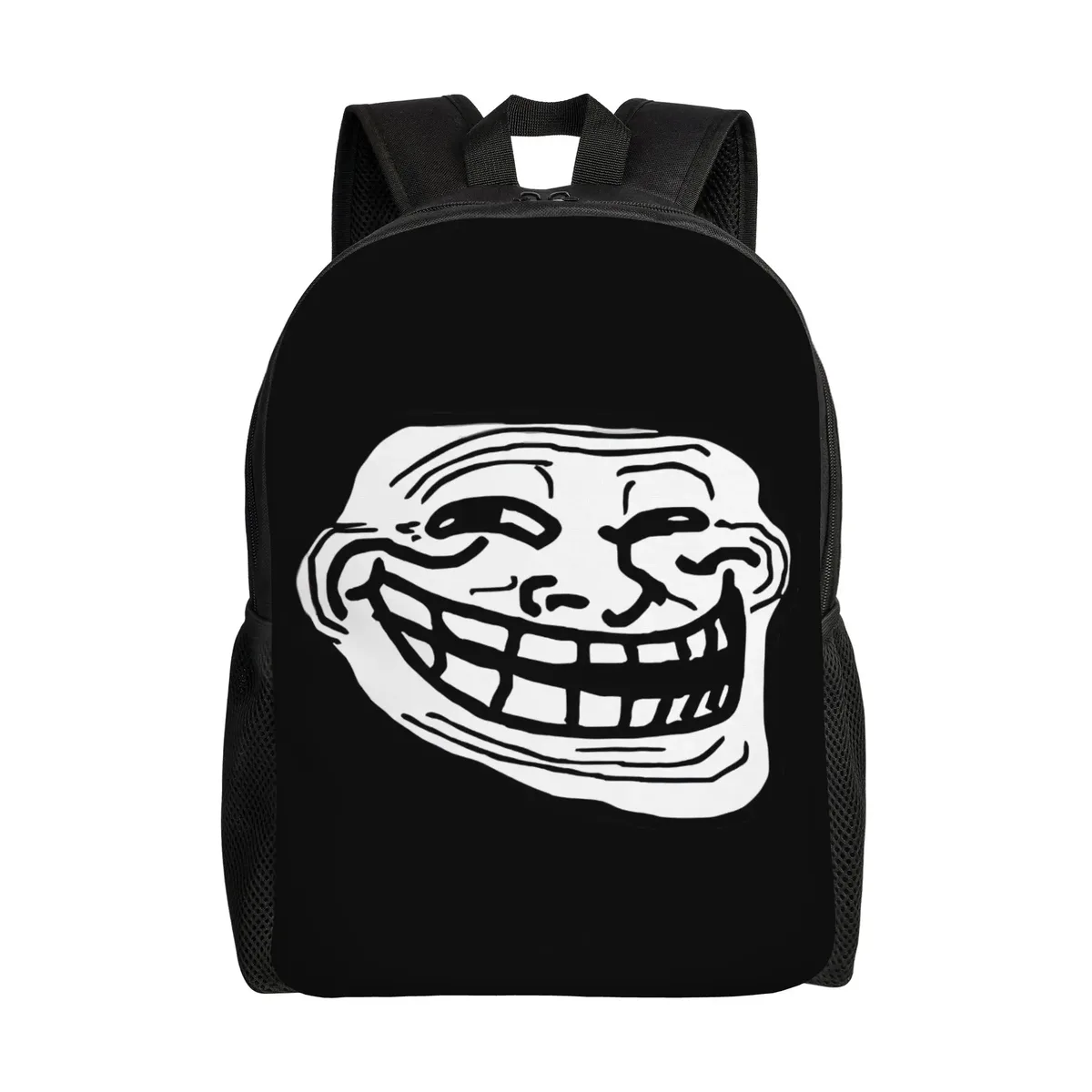 sac à dos personnalisé trollface amusant pour ordinateur portable, sac à dos basique pour femmes et hommes, sac à dos pour l'école, le collège, l'université, sac de dessin animé