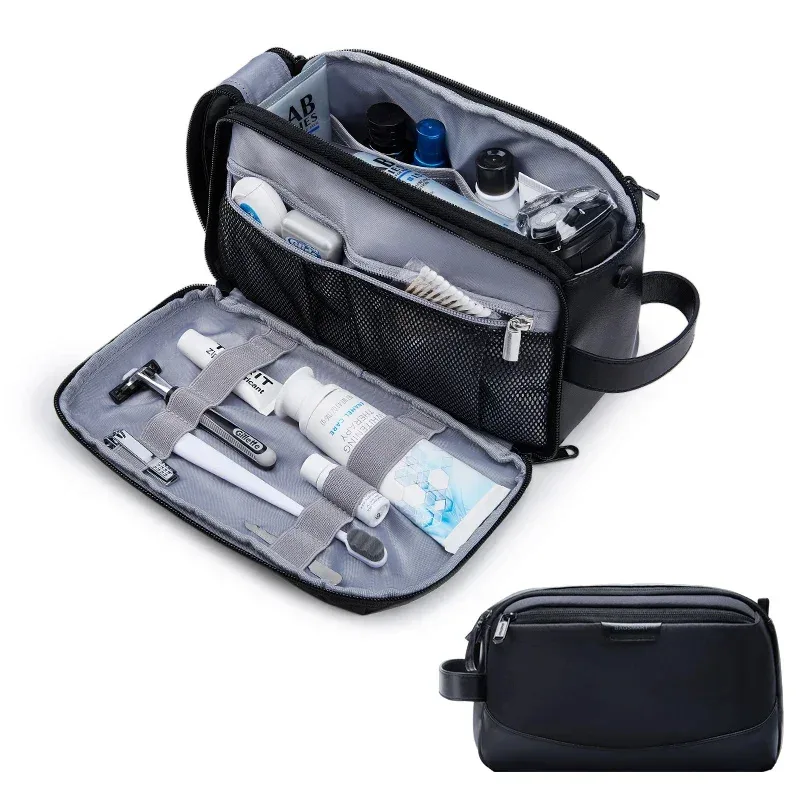 bagsmart trousse de toilette pour hommes, grand organisateur de trousse de toilette, trousse de maquillage, trousse de cosmétiques imperméable, trousse de voyage pour hommes.