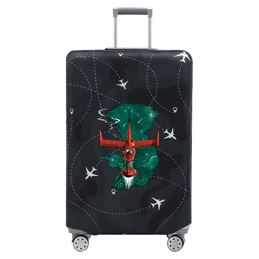 housse valise tissu extensible noire motif ramen bacon dessin animé voyage protection valise taille s m xl