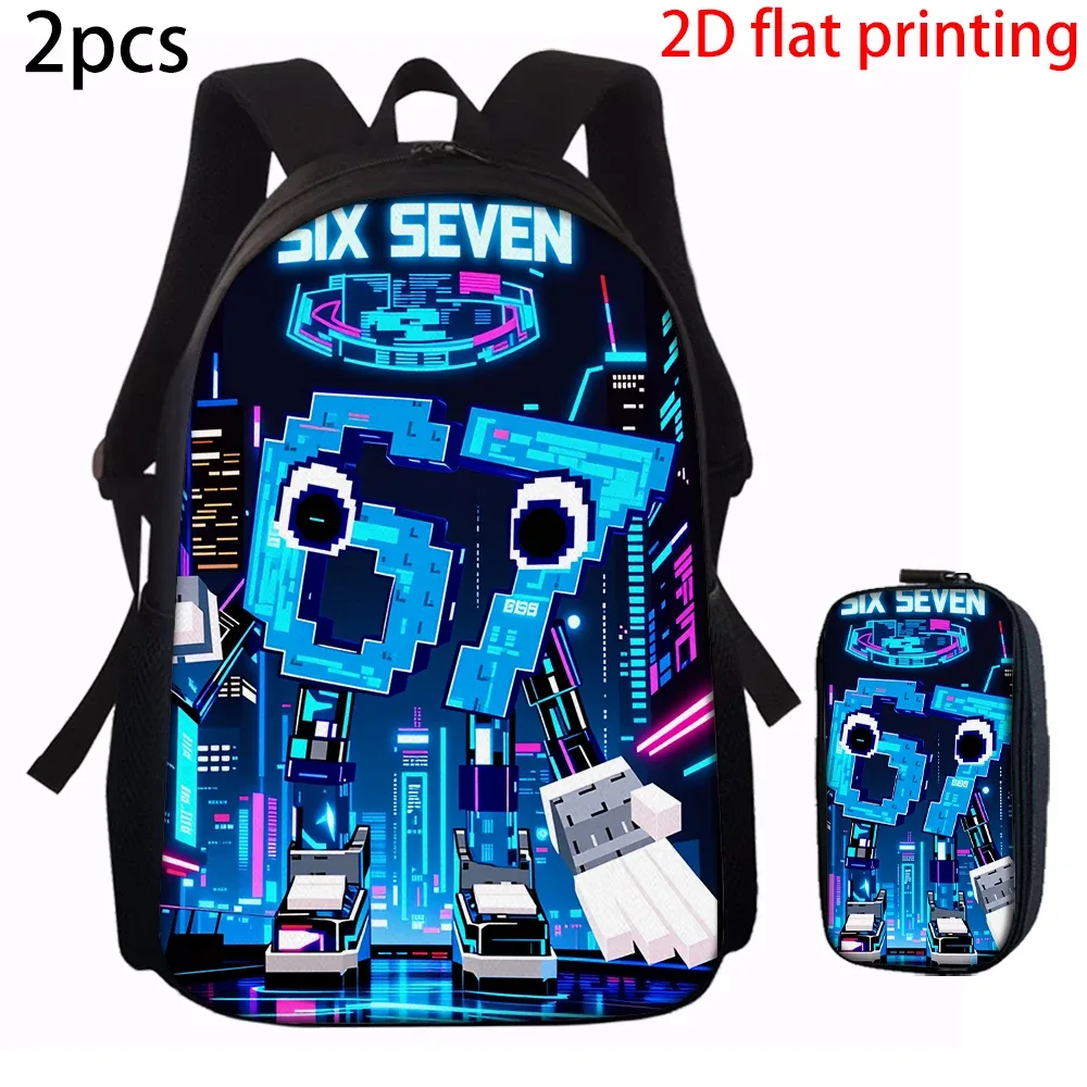 sac dos polyester design pixelisé sourire néon urbain bleu noir voyage école capacité inférieure deuxize ultragélight