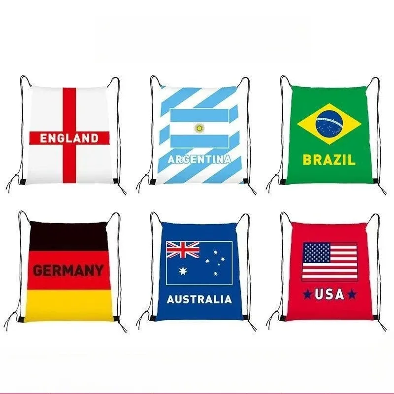 Nouveau sac à cordon 2026 pour les fans de football |   Sac à dos portable imperméable avec motif imprimé - Sac de sport d'extérieur