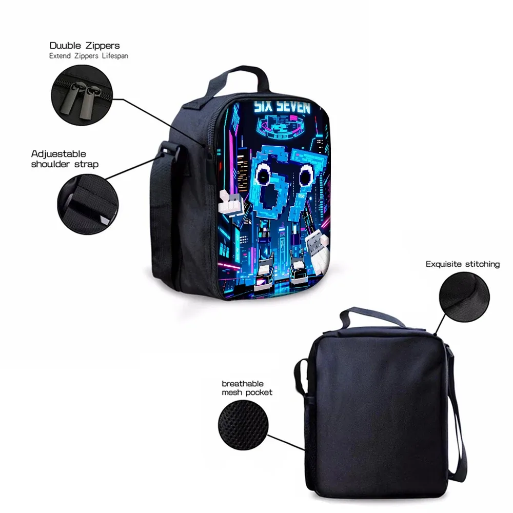 sac dos polyester design pixelisé sourire néon urbain bleu noir voyage école capacité inférieure deuxize ultragélight