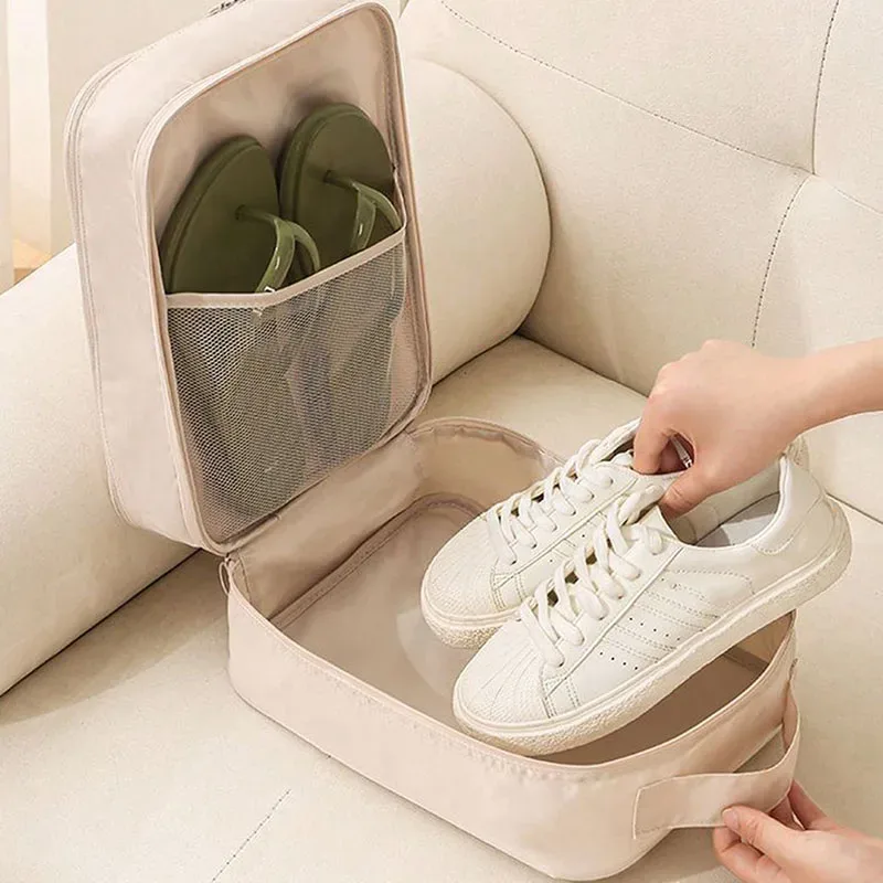 nouvelle sacoche de voyage pour chaussures, sac de rangement en maille respirante lavée, pour plusieurs paires de chaussures, boîte à chaussures portable pour voyages d'affaires