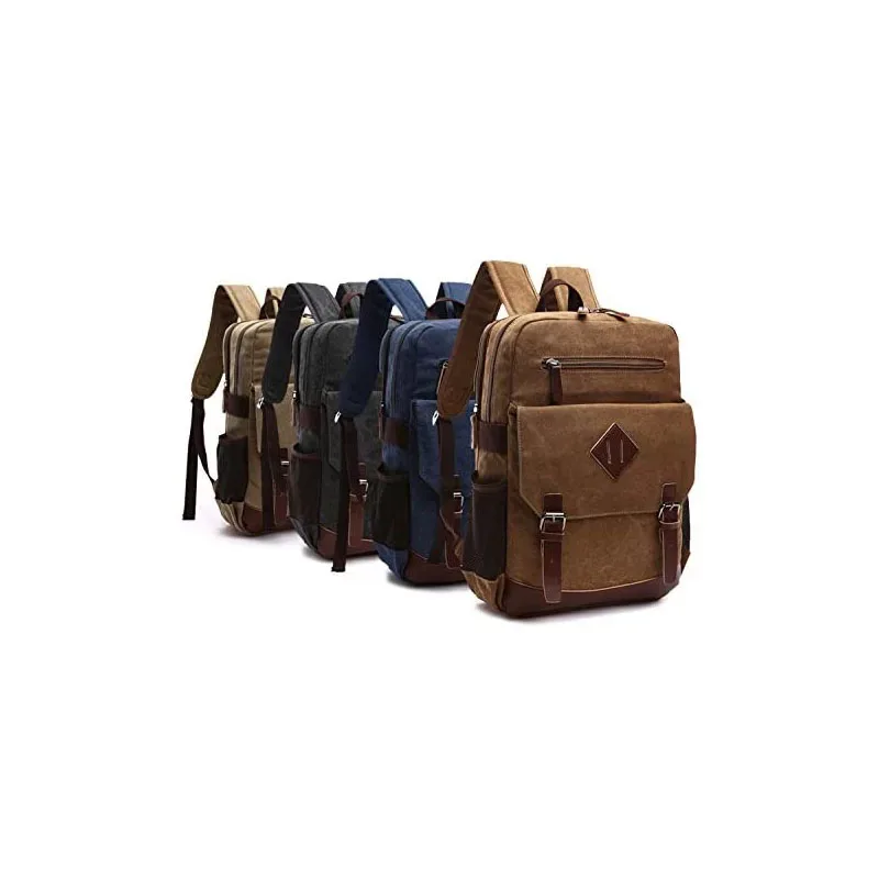sac à dos vintage en toile pour homme, grand format, compatible avec la plupart des ordinateurs portables de 15,6 pouces, sac d'école, sac de randonnée, sac de voyage