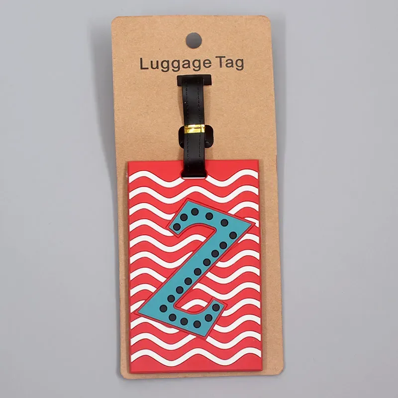 étiquette d'accessoires de voyage pour bagages, 26 lettres mignonnes, en gel de silice, support d'identification pour valise, étiquette d'embarquement pour bagages, portable, nouveauté