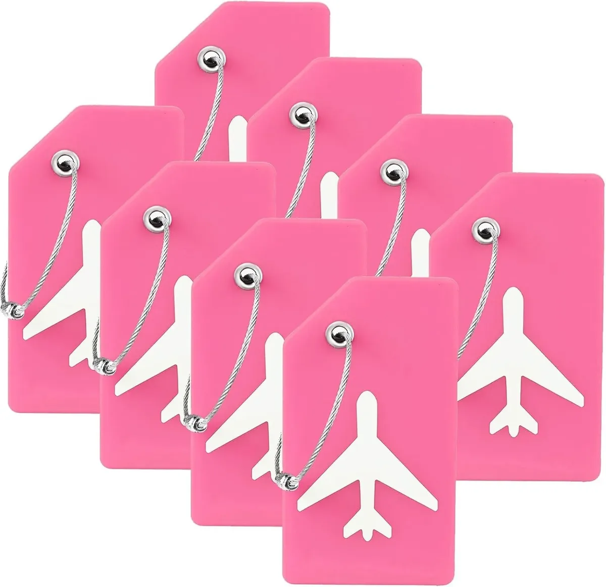 étiquette bagage silicone motif avion blanc fond noir couleur multiple reconnaissance facile information personnelle protection usage voyage
