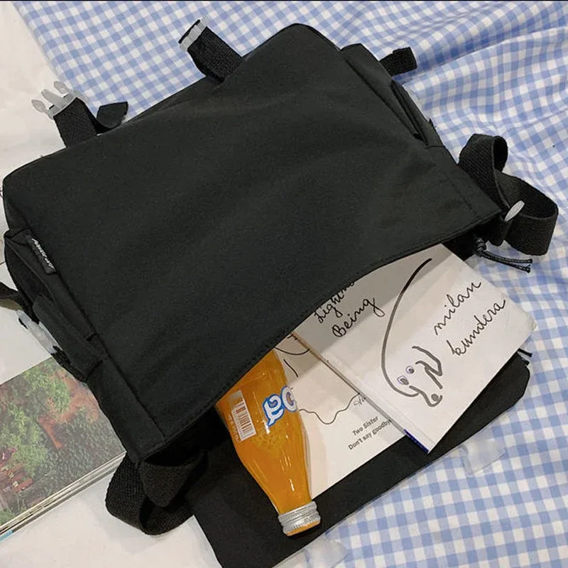 sac messager de style coréen pour femmes, sac à dos d'université de grande capacité, épaule polyvalente pour étudiants, fourre-tout de facteur d'école