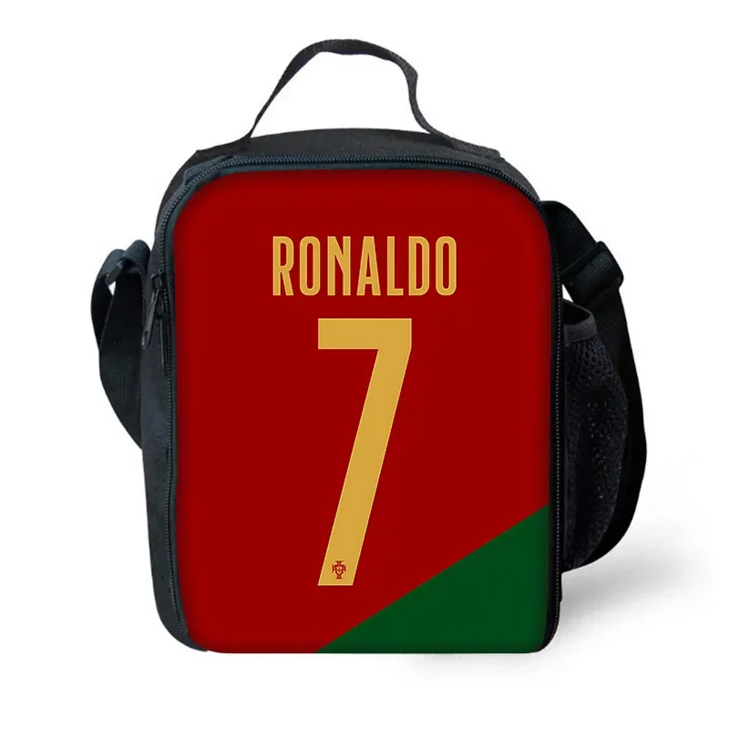 sac à dos de football r-ronaldos cr7 pour enfants, avec sacs à déjeuner, sacs à crayons, sacs d'école pour garçons et filles, meilleur cadeau