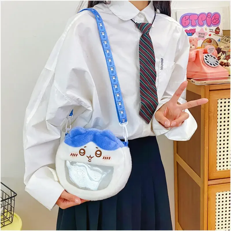 nouveau sac à bandoulière en velours brodé chiikawa, sac à dos de rangement pour figurines anime, sacs kawaii pour femme