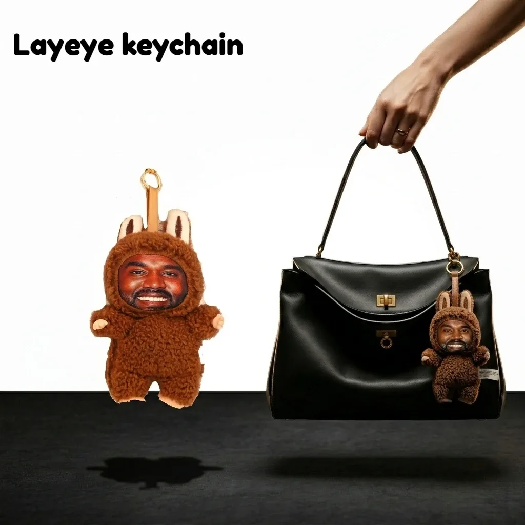 porte-clés hilarant ye meme, pendentif en peluche layeye, star du basketball, accessoire de sac amusant pour rappeur, cadeaux pour fans et sacs à dos