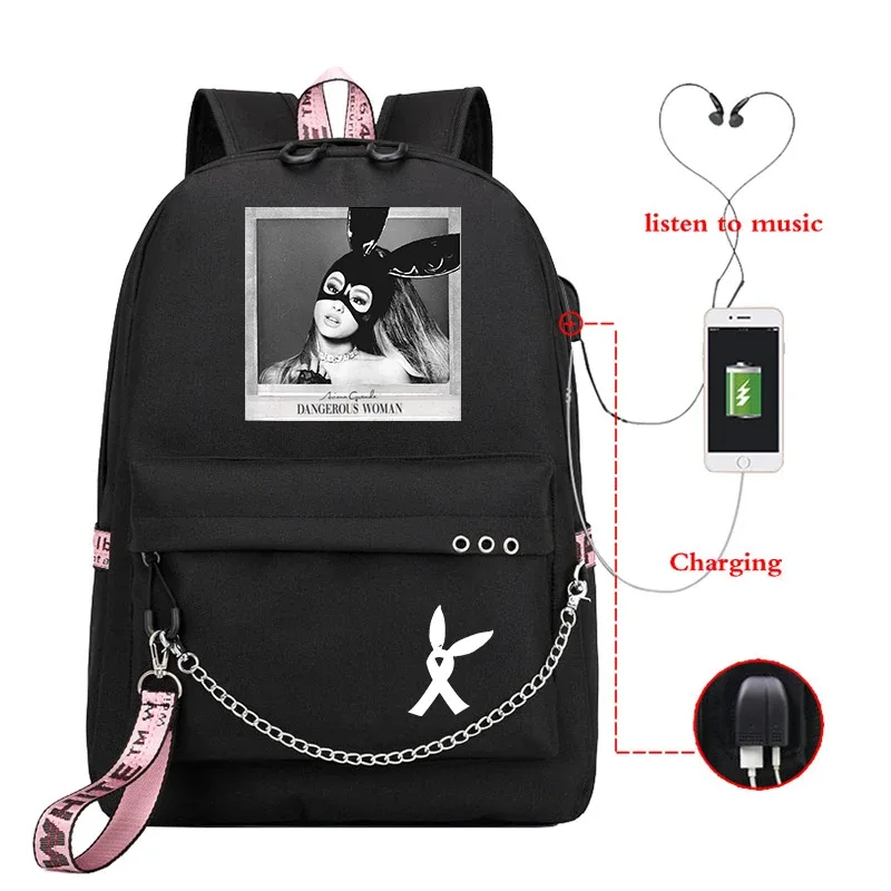 sac à dos ariana grande tendance pour filles, sac d'école pour adolescentes, sacs à dos de voyage pour femmes, sac à dos de randonnée assorti avec tout