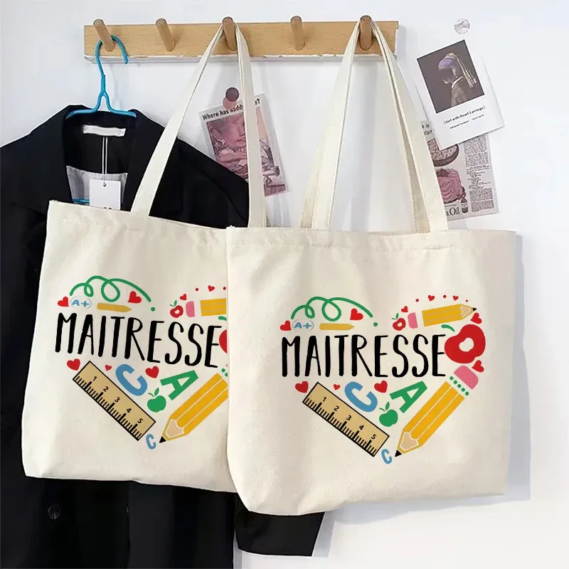 sac fourre-tout de shopping de mode pour femmes avec professeur de chouette et sac à bandoulière design hibou cadeau pour éducatifs cadeau maitresse d'école