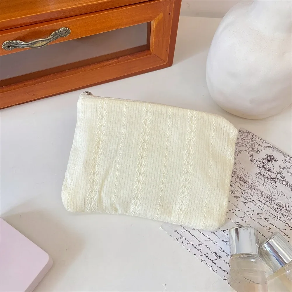 nouvelle rayure mini maquillage rouge à lèvres pochette de rangement porte-monnaie mignon femmes cosmétique organisateur sac serviettes hygiéniques sac de rangement
