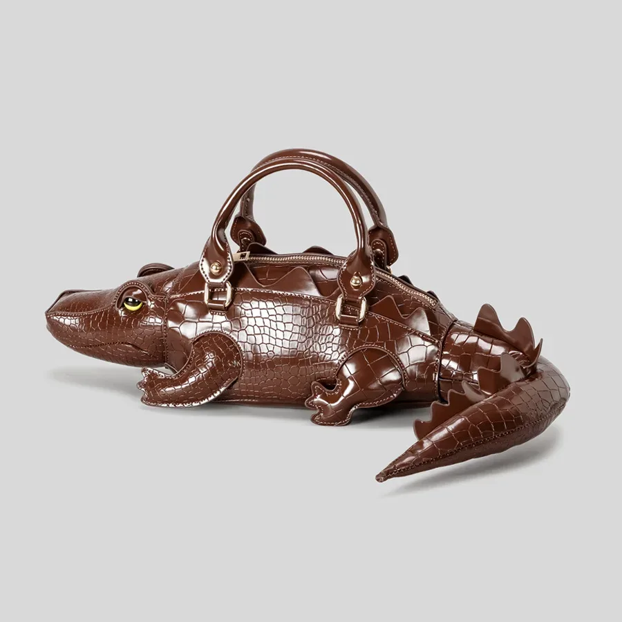 nouveau sac à main tendance en forme de crocodile pour femmes, sac fourre-tout de créateur à la mode européenne et américaine, sac à bandoulière décontracté pour femme