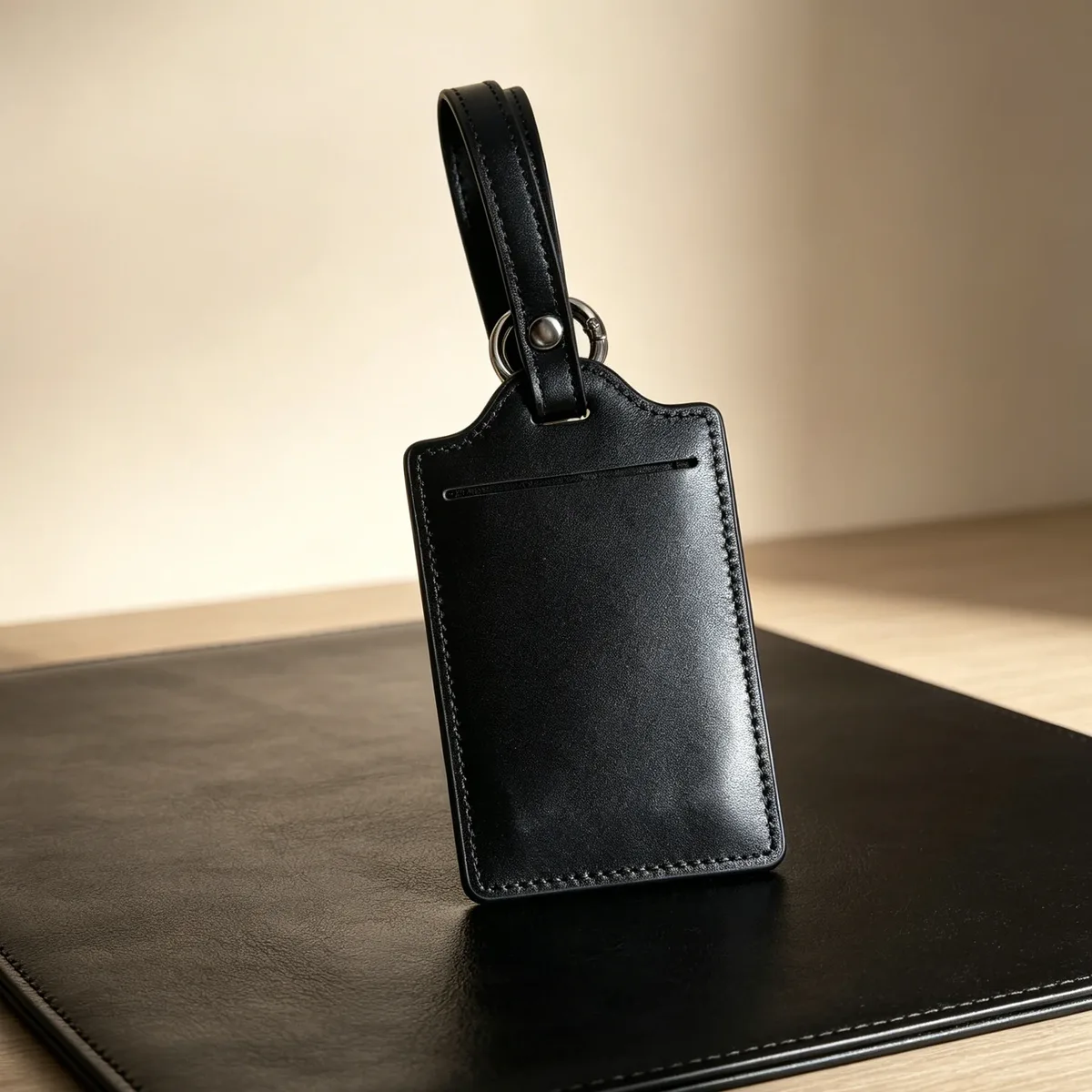 étiquette de bagage en cuir véritable, porte-adresse et identification pour valise et bagages de voyage