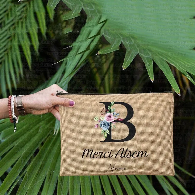 sac à cosmétiques personnalisé cadeau maitresse école, sac de rangement pour enseignant, cadeau enseignant, fin d'année, merci atsem