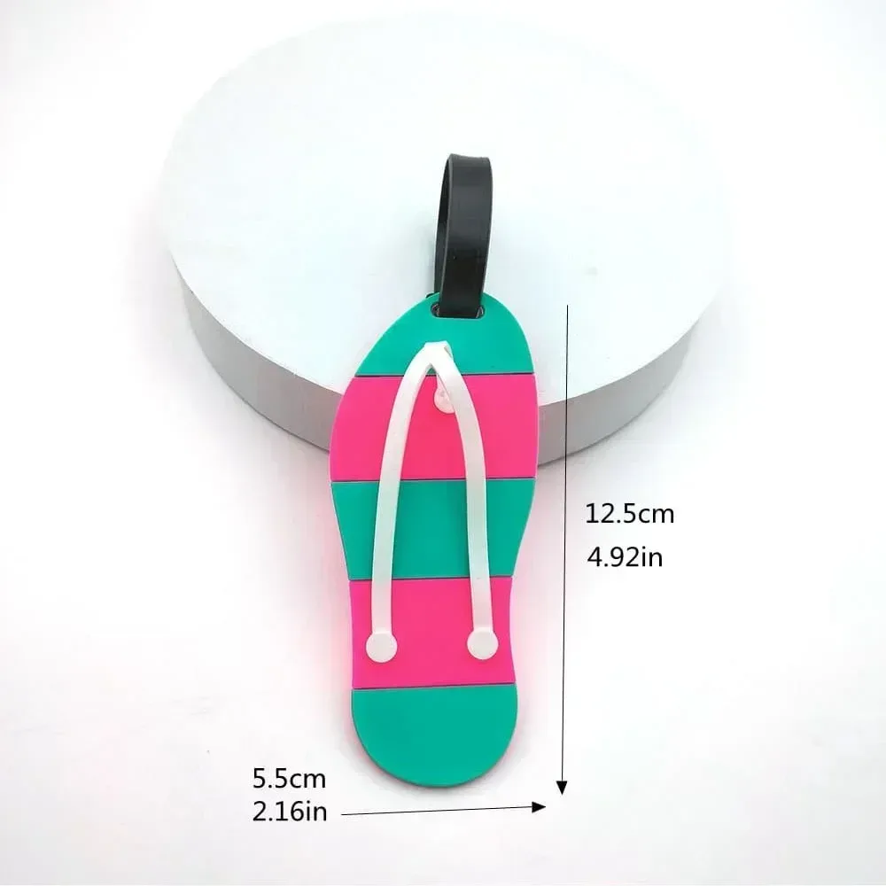 étiquette d'identification de valise anti-perte en silicone, motif de fruits de dessin animé, étiquettes d'identification de nom, étiquette de bagage, étui de voyage