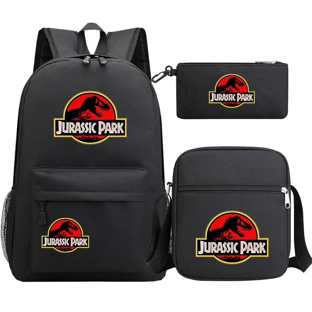 dinosaur jurassic world park 3 pièces garçons filles enfants retour à l'école livre sacs, sac à dos étudiant, sac à bandoulière trousse à crayons