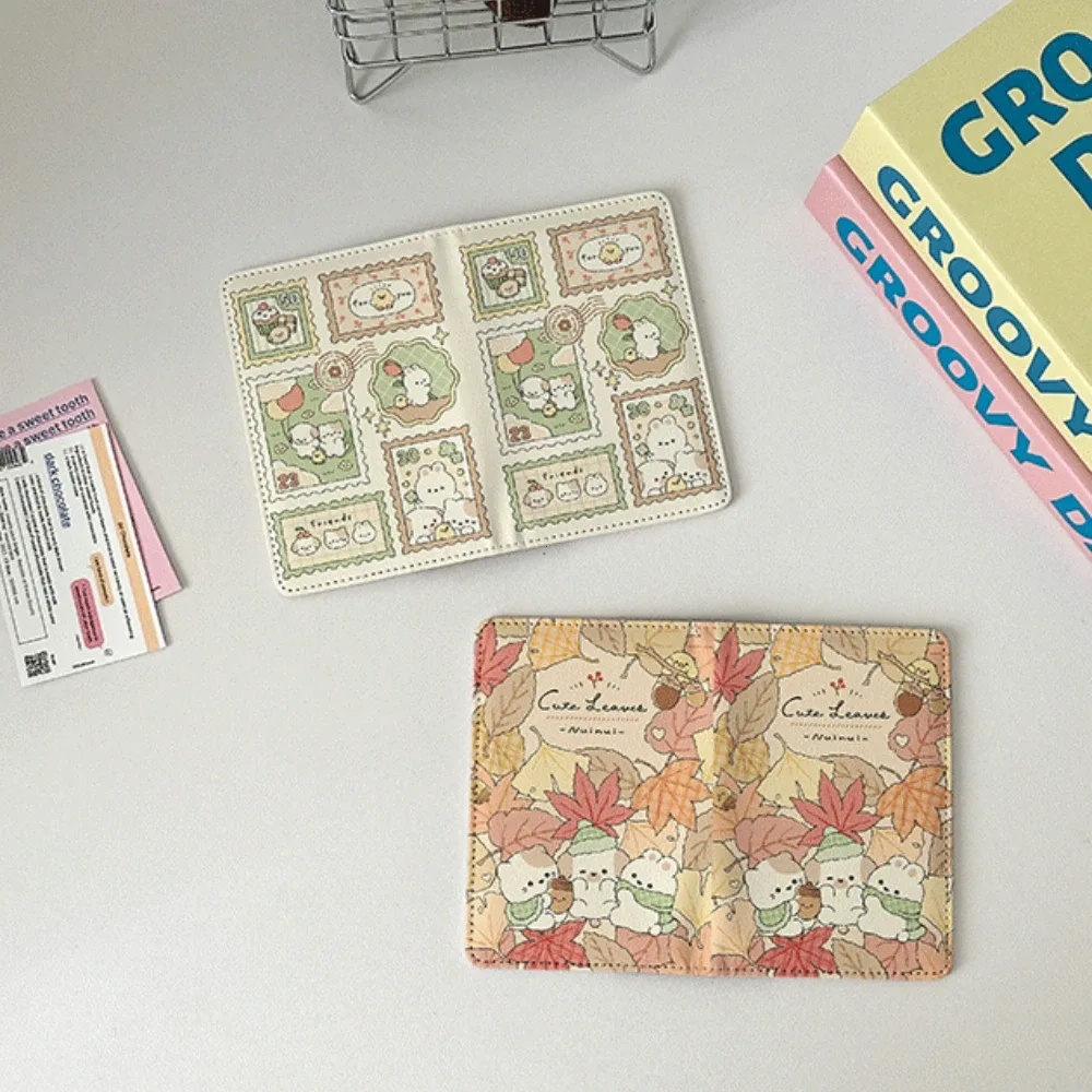 porte-passeport en forme de lapin de dessin animé en cuir pu, porte-cartes multifonction, étanche, couverture légère, voyage en plein air