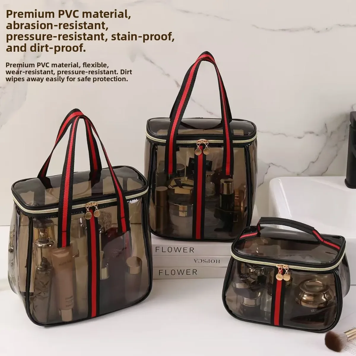 trousse de toilette de voyage grande capacité imperméable style rétro, sac de plage, pochette de maquillage pour voyages en plein air et vacances à la plage