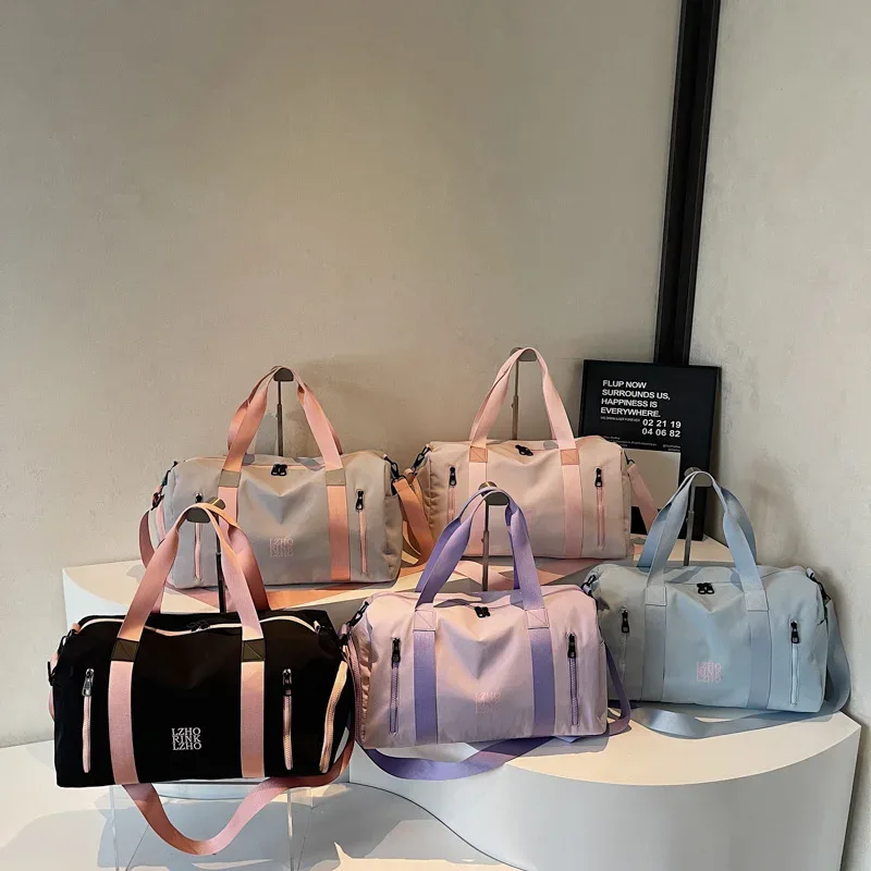sacs de voyage tendance pour femmes, grande capacité, sac de sport pour hommes, sac de voyage imperméable pour le week-end, sac messager pour femme, compartiment sec et humide