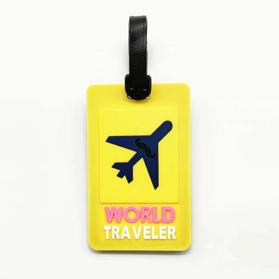 étiquette de bagage en pvc pour avion, 1 pièce, accessoires de voyage, carte d'identité pour étudiants, garçons et filles