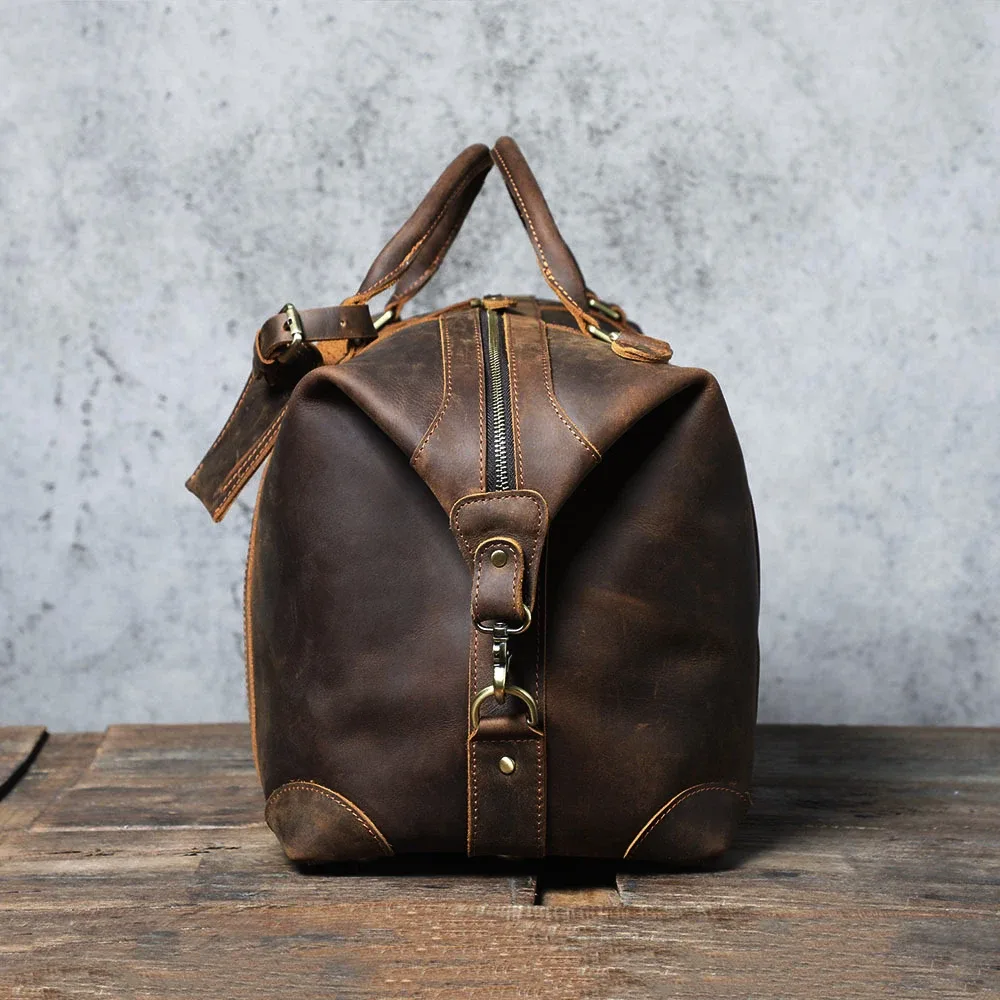 nasva-sac de sport en cuir pour hommes, sac de week-end, bagage extérieur, sac d'aviation, sac de sport fitness, sac à main à bandoulière