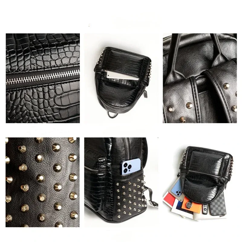 sac à dos de voyage en cuir pu pour hommes, sacs à dos pour ordinateur portable, motif crocodile, marque de créateur, luxe, nouvelle mode