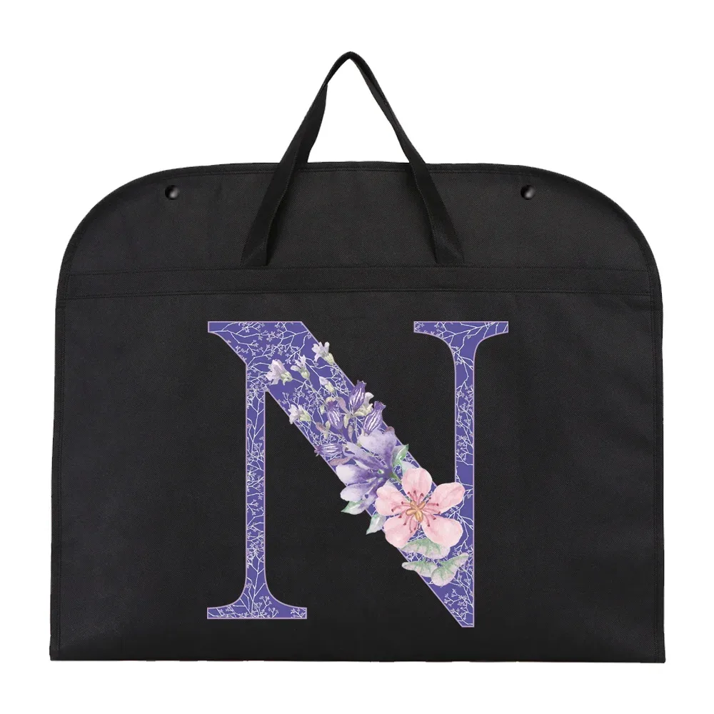 vêtements suspendus housse anti-poussière organisateur robe costume manteau sac de rangement violet fleur sacs à vêtements garde-robe suspendus organisateurs de vêtements