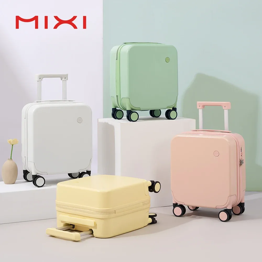 mixi 14 pouces sous le siège bagage à main léger mini valise pc petits enfants sac tsa serrure voyage costume étui spinner roues