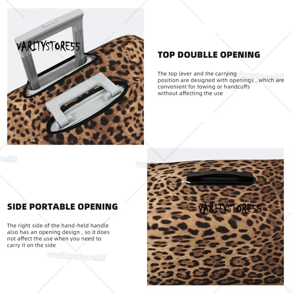 housse de bagage de voyage personnalisée imprimé léopard, housse de protection élastique en peau d'animal pour valise, adaptée à 18 à 32 pouces