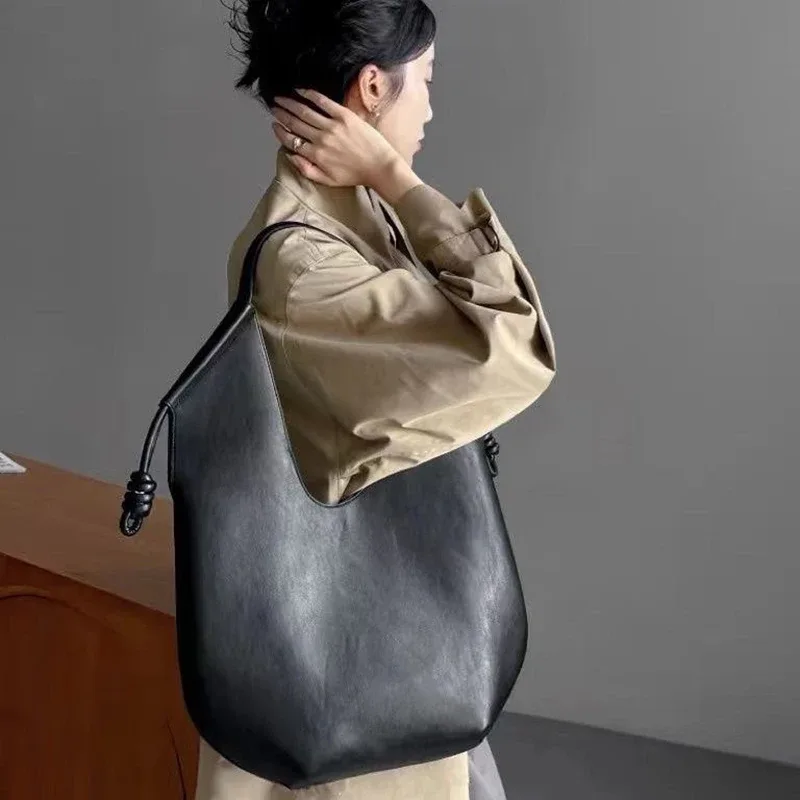 sac fourre-tout sous les bras minimaliste, haut de gamme, style paresseux, sac à main polyvalent de grande capacité pour les déplacements domicile-travail