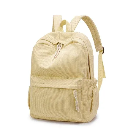 sac dos velours côtelé broderie personnalisation voyage grande capacité pliable extensible poche intérieure poche extérieure bandoulière arquée fermeture éclair