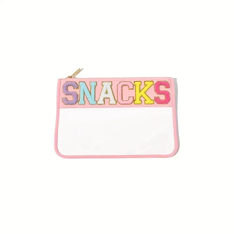 pvc lettre motif graphique voyage aéroport grande capacité portable sac de rangement de maquillage de poche