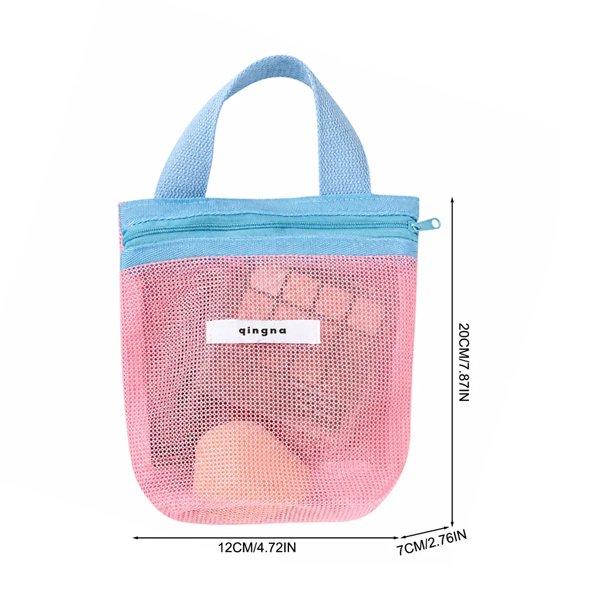 pochette de plage portable en maille transparente avec poignée, sac de voyage pour crème solaire, clés, câbles, organiseur de toilette