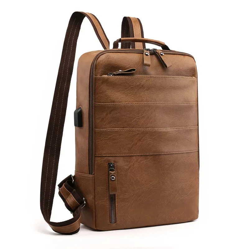sac d'ordinateur pour affaires et loisirs, sac à dos rechargeable par usb, modèle tendance pour hommes, sac à dos de sport d'extérieur, sac à dos de voyage de grande capacité.