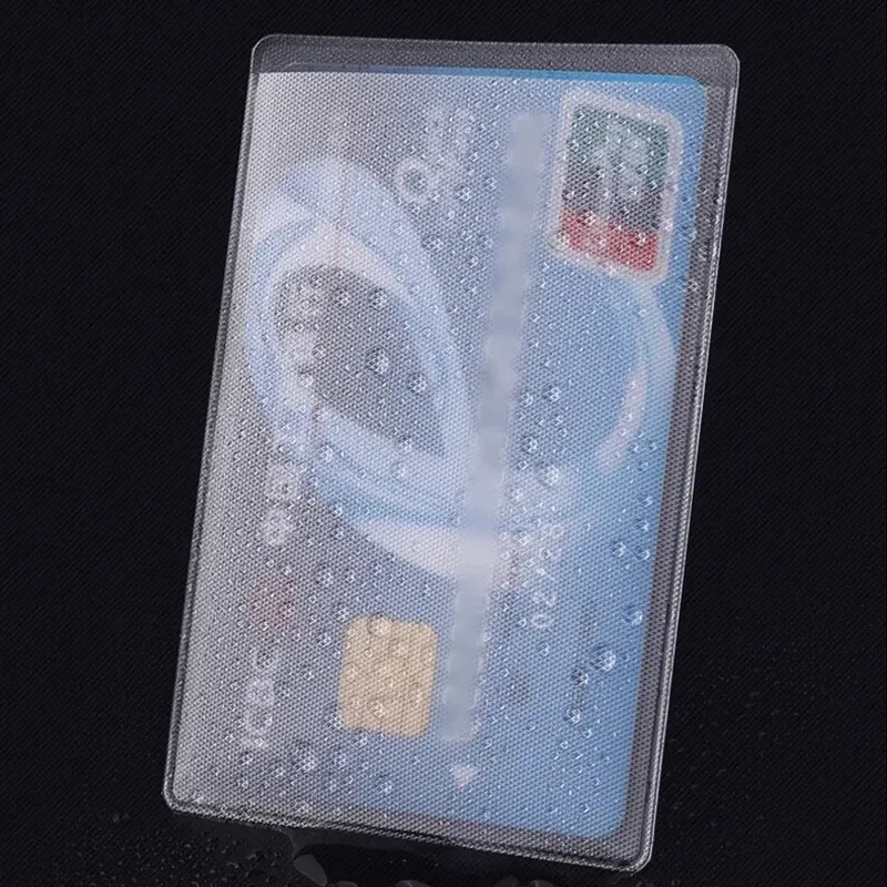 protecteur de cartes en pvc givré transparent, couverture de carte d'identité de crédit, support anti-magnétique, conteneur de cartes postales, sacs de rangement, 1 à 50 pièces