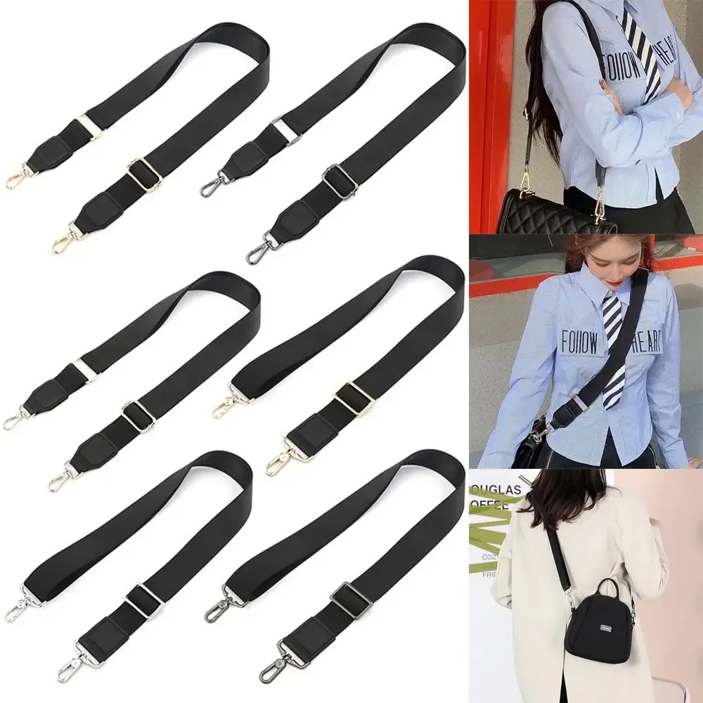 sangle de sac à main en nylon noir pour femme, poignées de remplacement réglables, ceinture amovible, poignée de sac messager, largeur de 3.8cm