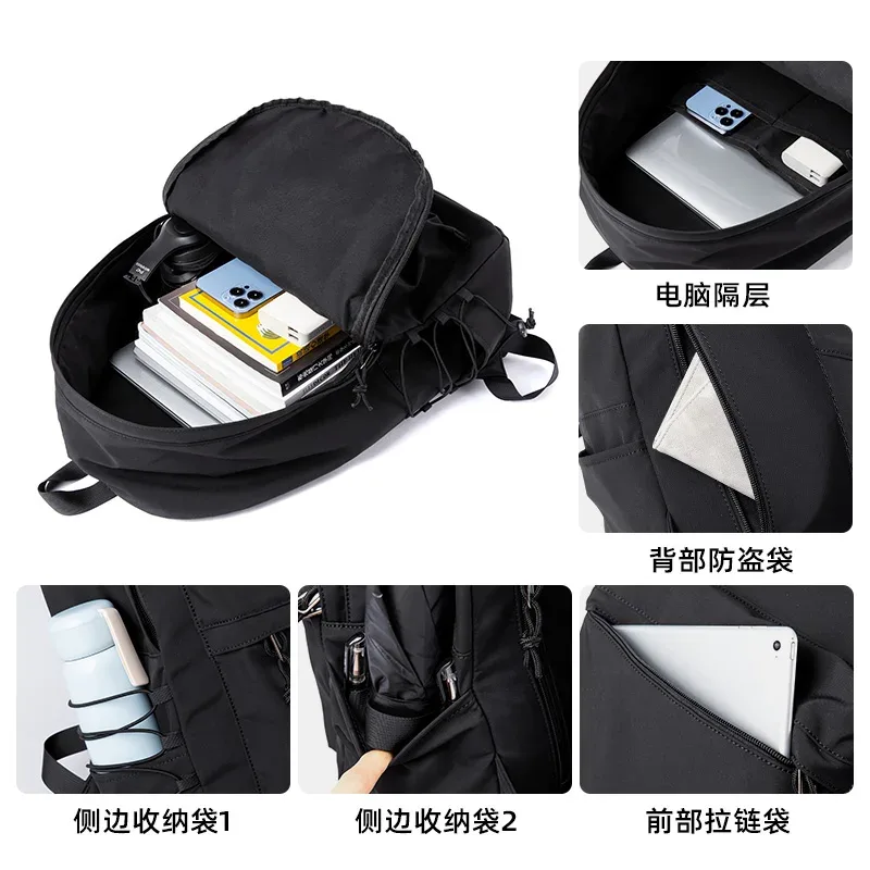 moyyi léger décontracté hommes sacs à dos d'école 14 pouces pochette d'ordinateur sport voyage sac à dos adolescent étudiants cartables