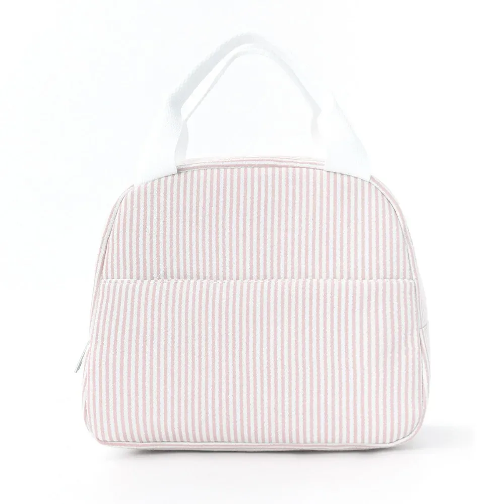 sac isotherme compact en velours côtelé, sac à déjeuner portable, sac de rangement grande capacité, sac à main minimaliste pour pique-nique