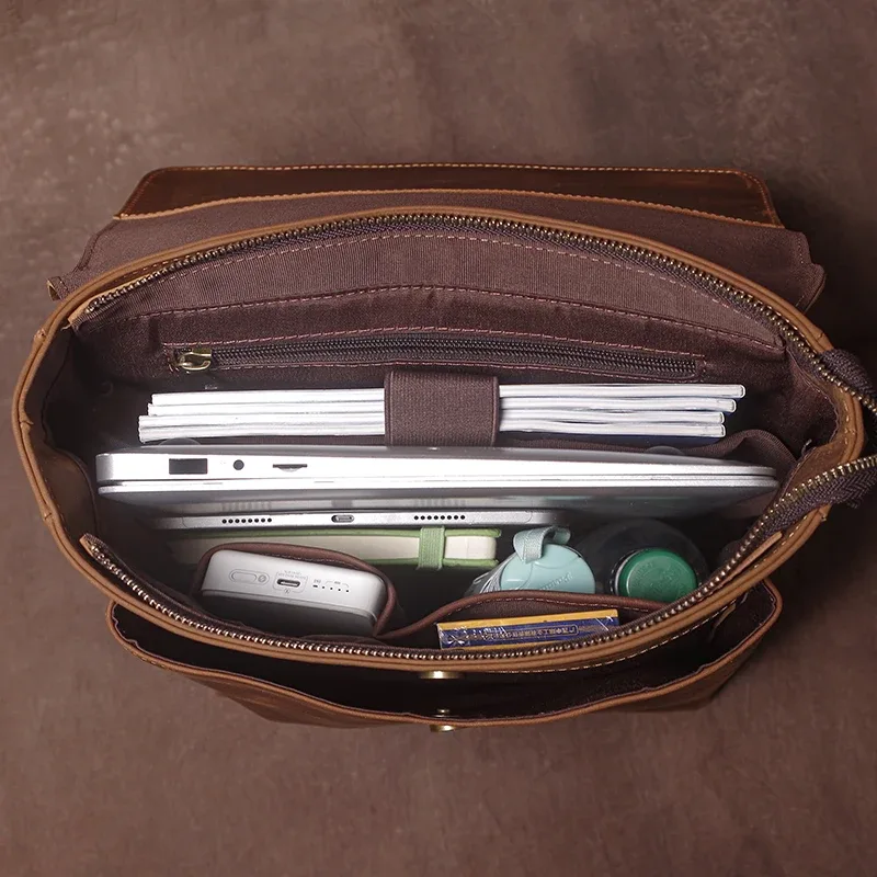 guro – sac à dos rétro en cuir véritable pour hommes et femmes, sac de voyage à rabat simple, en cuir de vache naturel, cartable de luxe, sacs à dos de banlieue quotidiens