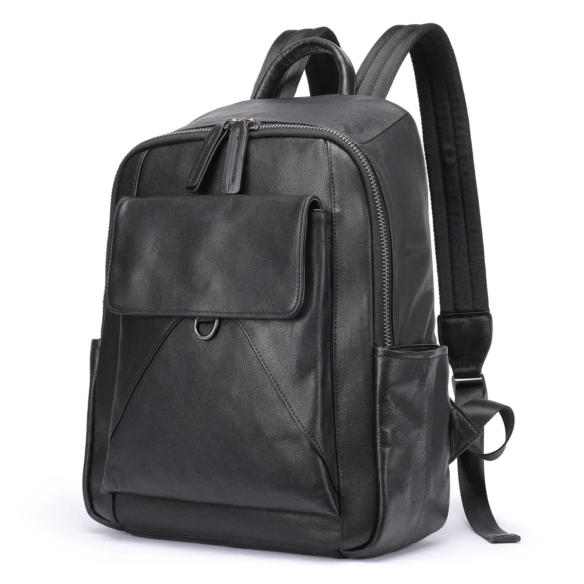 sac à dos en cuir de vachette naturel pour homme, sac à main simple, grand sac d'affaires décontracté, sac d'ordinateur pour ordinateur portable de 15.6 pouces, 150