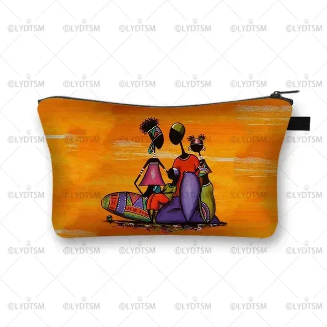 trousse à cosmétiques imprimée pour femmes africaines, sacs de maquillage pour dames afro, étui à cosmétiques pour filles, rangement portable pour rouge à lèvres, sacs de voyage, mode