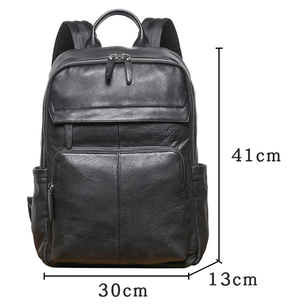 sac dos cuir vache beige texture rugueuse bandoulière arquée poches latérales supérieure arrière capacité grande polyester jacquard usage voyage business