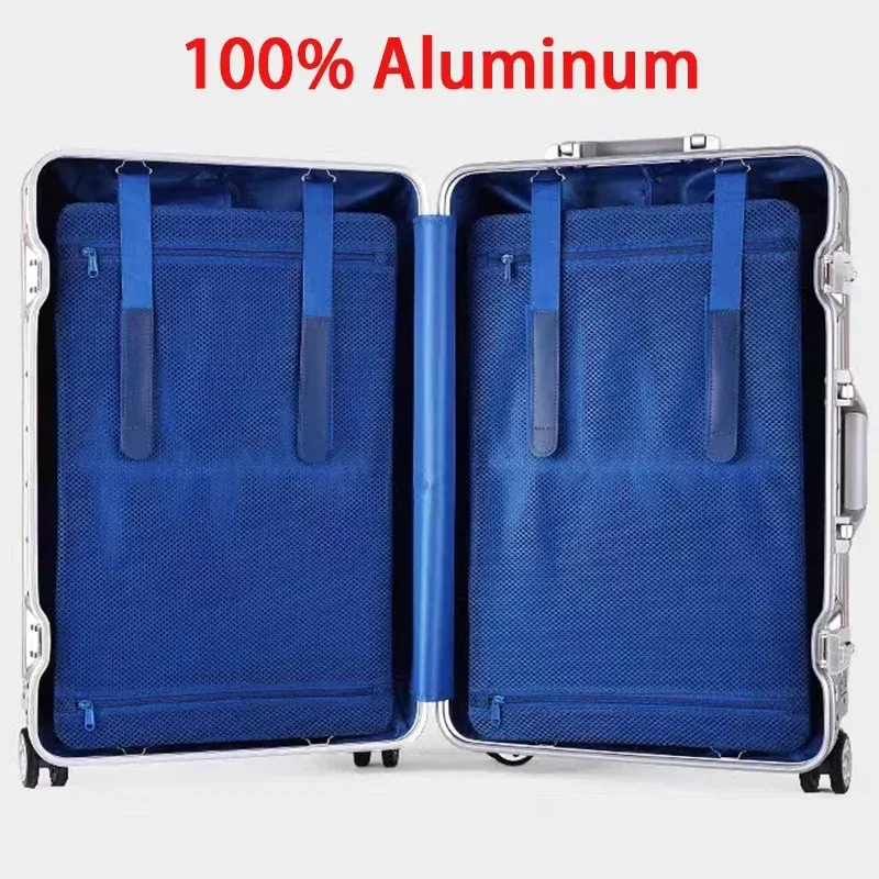valise aluminium silencieuses toupies poignée confortable 360 degres roues cadre renforce traction alliage élégante voyage grande taille