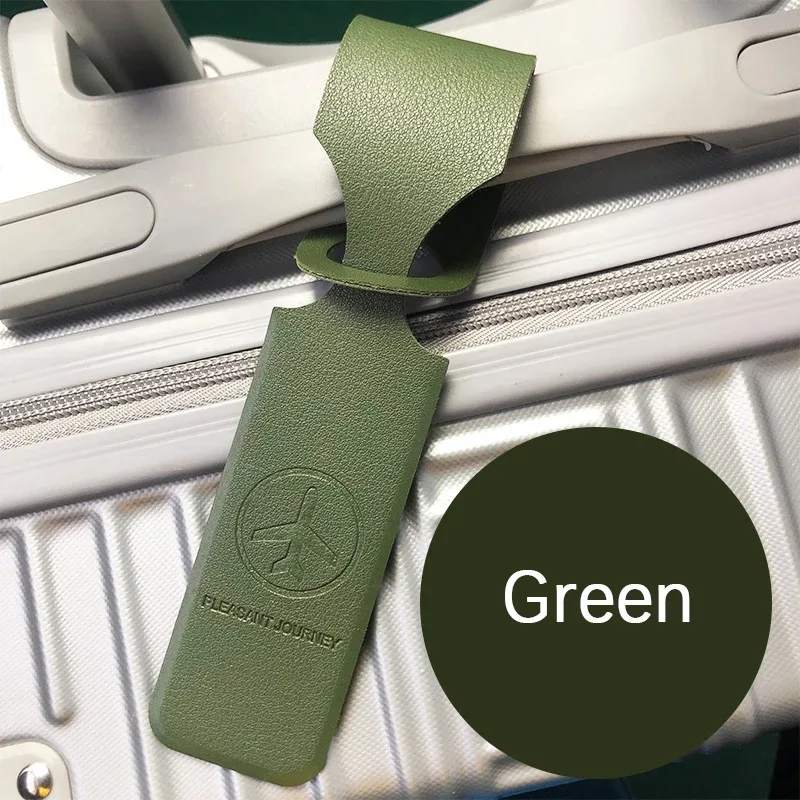 étiquette de bagage en cuir pu, identificateur de valise portable, étiquette de bagage pour l'embarquement, porte-nom, adresse, accessoires de voyage