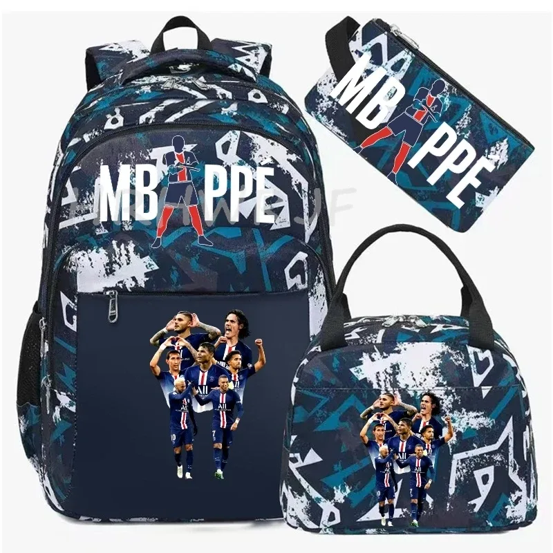 sac à dos pour ordinateur portable m-mbappes, pour femmes et hommes, sacs à dos décontractés pour le sport et le football, sac à dos oxford pour femmes, sac d'école pour hommes, sac de voyage, mochilas 3 pièces