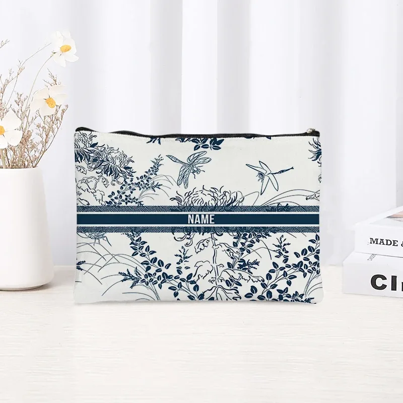 pochette de toilette en toile personnalisée avec motif paysage chinoiserie, cadeau décoratif élégant pour femmes, rangement quotidien des articles de beauté pour les vacances et les activités de plein air.